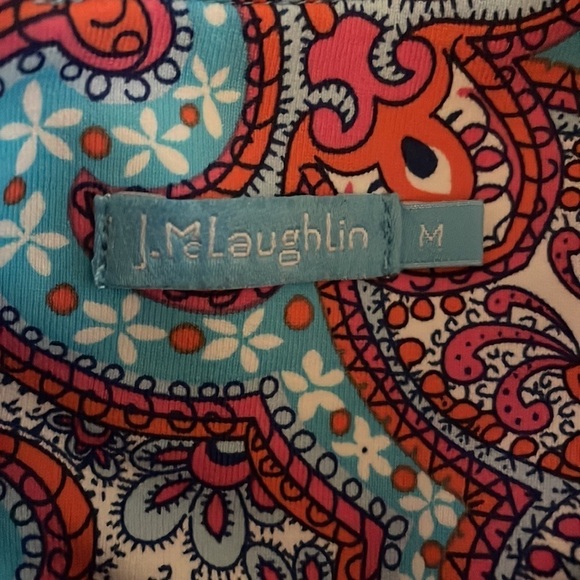 J. McLaughlin Top Tania Augusta Sleeveless Paisley Pink Blue White Size Medium - Picture 4 of 6